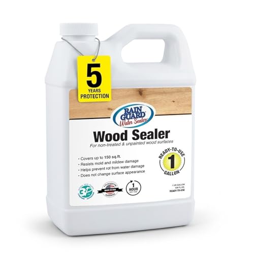 Rain Guard Wood Sealer 1 Gallon | Ready to Use | Protects Wood from Water Damage, Rotting, and...