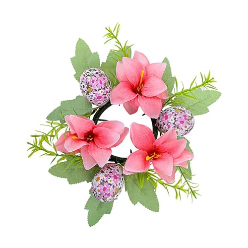 Couronne De Bougies De Pâques, Couronnes D'anneaux De Bougies D'œufs De Pâques - Anneaux De Bougies De Vacances En Forme D'œuf De Pâques, Fleurs Artificielles, Couronnes De Bougies | Guirlande De Fleu