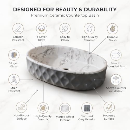 Image of Backline 20x13x5.5 Inches Table Top Wash basin Matt Finish | Basin for Bathroom | Countertop Bathroom Basin For Restaurant /Dining Hall /Living Room