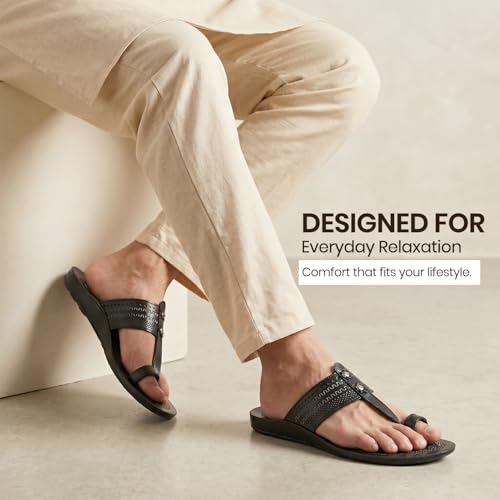 Image of Poddar Slippers, Sandals & Chappals for Men | Synthetic Leather Comfortable Footwear | Daily Use, Casual, Party, Stylish, Durable, Waterproof, Soft Sole, Anti-Slip (30052 Slipper)