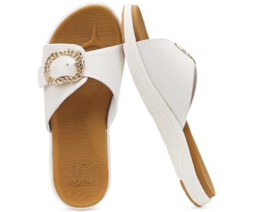 COFACE Womens Dressy Orthotic Slides Ladies Yoga Mat Memory