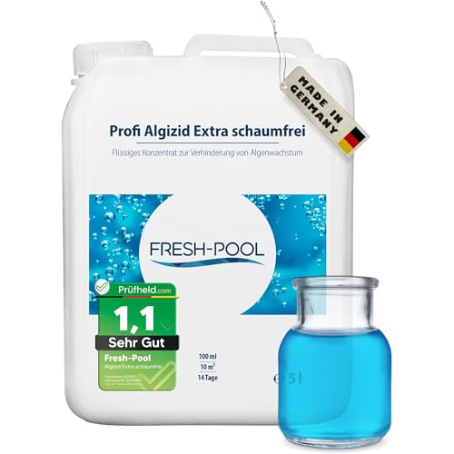 Fresh-Pool Profi Algizid Extra schaumfrei 5 Liter - Pool Algenmittel | Pool Algizid | Algenmittel | Algen entfernen | Algezid