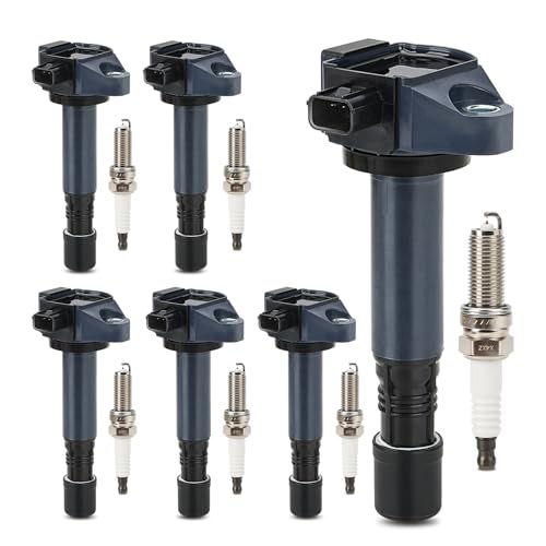 Image of UF713 Ignition Coil & 97390 Double Iridium Spark Plug Replaces# 305205G0A01 | Fits for Honda Accord Pilot Odyssey Ridgeline Crosstour /Acura RDX TLX RLX V6 3.5L 2013 2014 2015 2016 2017 2018 2019