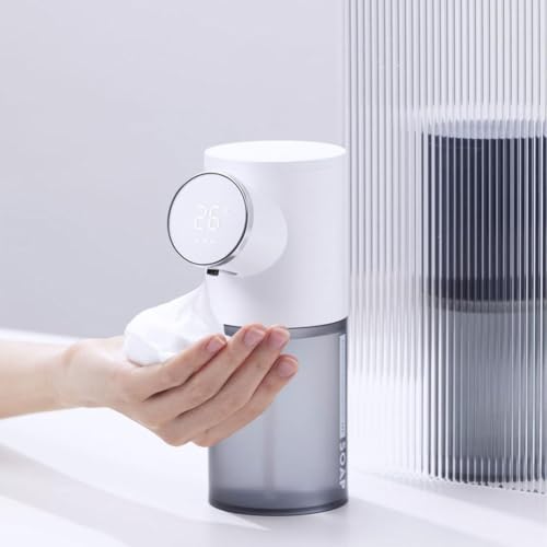 Gettimore Dispensador de jabón de escritorio sin contacto de 320 ml con pantalla de temperatura para baño y cocina Gettimore Dispensador de jabón de escritorio sin contacto de 320 ml con pantalla de temperatura para baño y cocina