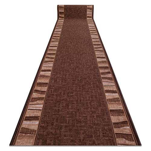 Tapis de couloir antidérapant Linea moderne et durable marron - 2