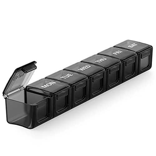Sukuos Extra Large Weekly Pill Organizer, 7 Day Daily Pill Box Case…