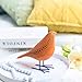 Quoowiit Bird Figurine, Modern Sculpture and Statues for Home Decor, Animal Statues for Bookshelf, Table, Entryway, Fireplace, Resin Decorative Sculpture with Chic Polka Dots Art Design (Orange)