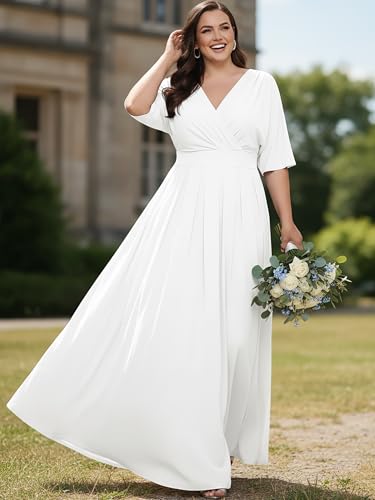 Image of KOH KOH Womens Long Pleated Flowy Modest Evening Wedding Guest Maxi Dress