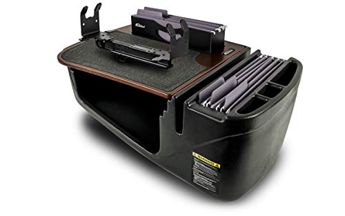 Image of AutoExec AE-FMEF-PS-21M Efficiency FileMaster Car Desk for Your Vehicle Workstation and Mobile Office, Mahogany with Printer Stand | Vehicle Workstation, Mobile Office, Printer Stand