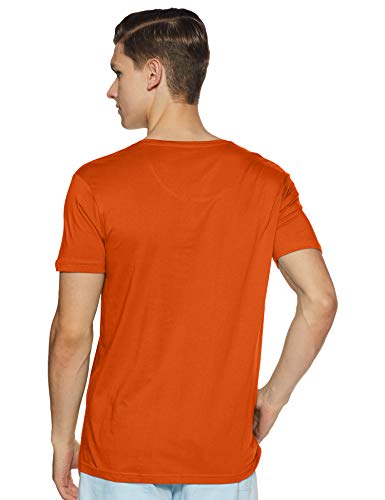 Image of ABOF Men's Solid Slim fit T-Shirt (BOA19AMCWTE3035108 Red M Orange M)