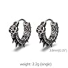 GTHIC Punk Spike Huggie Hoop Earrings for Women Edgy Skull Rivet Earrings Vintage Gothic Earrings for Men Stainless Steel Jewelry Gift #5