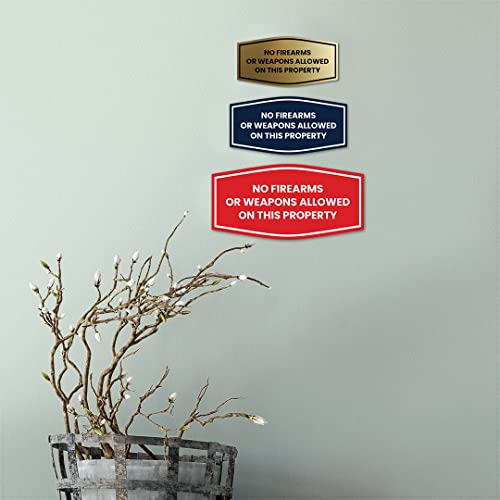 Plaques No Firearms or Weapons Allowed finition argent brossé