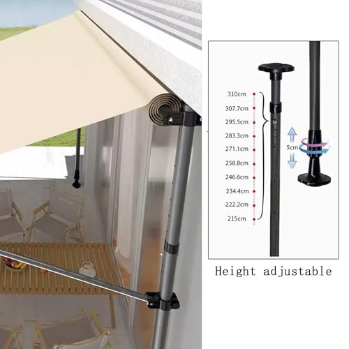 Store rétractable manuel en polyester PU et acier pour terrasse - 8