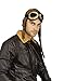 Fun World Men's Aviator Cap with Goggles, Brown, Standard