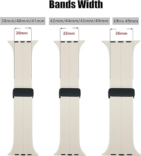 Image of Soft Silicone Sport Band Compatible with Apple Watch Ultra 49mm 45mm 44mm 42mm Magnetic Clasp Adjustable Strap For iWatch Series 10 9 8 7 6 5 4 3 2 1 SE Ultra 2nd gen (Only Strap, No Watch)