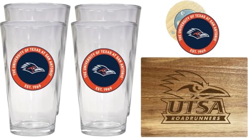 Set de cocina oficial UTSA Road Runners con vasos y abridor