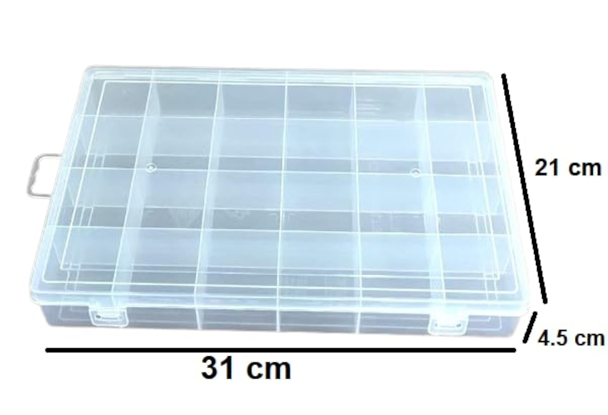 24 Fixed Compartment Multi-Purpose Clear Plastic Organizer Box