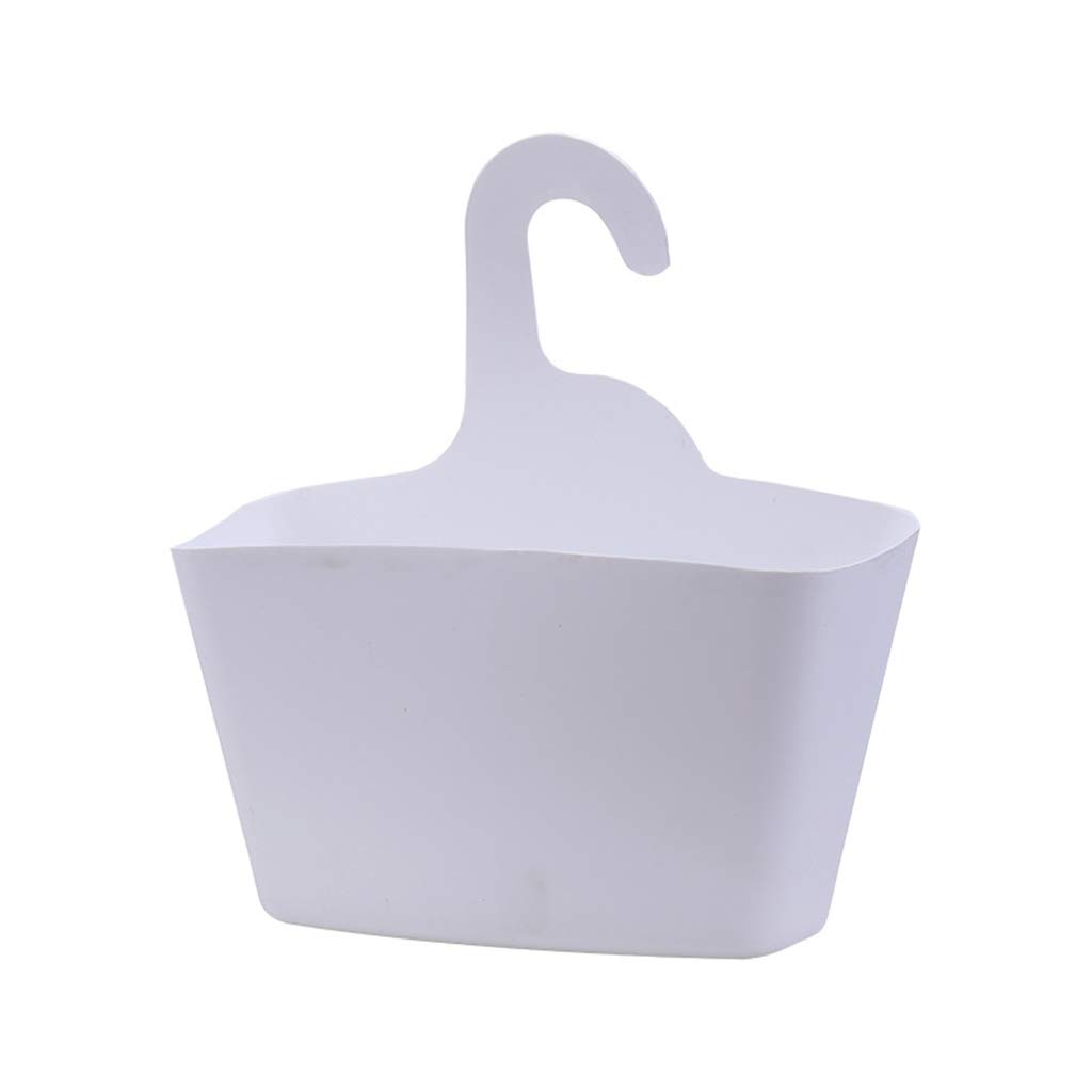 Cadania White Storage Baskets, Wall Mount Multi-Layer Plastic Hanging Shower Basket Bathroom Caddy Organizer