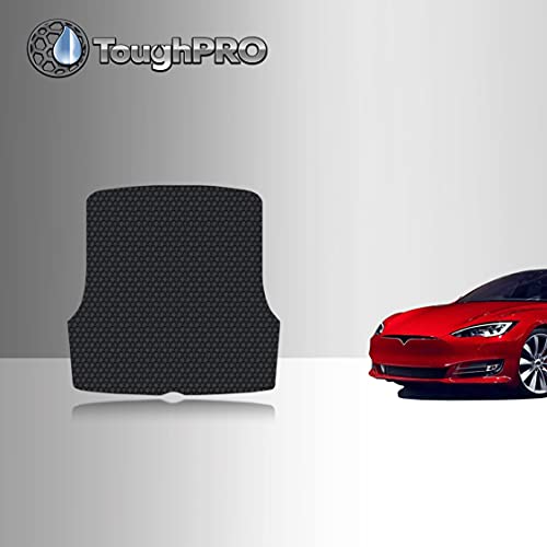 TOUGHPRO Cargo/Trunk Mats Accessories for Tesla Model S All Weather Heavy Duty (Made in USA) Black Rubber 2012 2013 2014 2015 2016 2017 2018 2019 2020