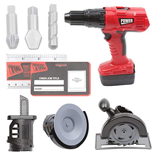 Digabi 10" Multifunctional Electric Drill Toy Construction Power Tool for Kids Pretend Play