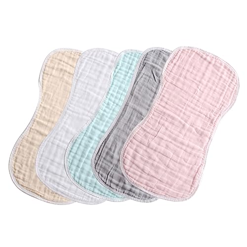 WRITWAA 5 Piezas paño eructo Absorbente Equipo Accesorios para recién Nacidos Trapos para eructar para niñas Toalla para eructar Toalla para eructar Infantil Toallas de Saliva algodón