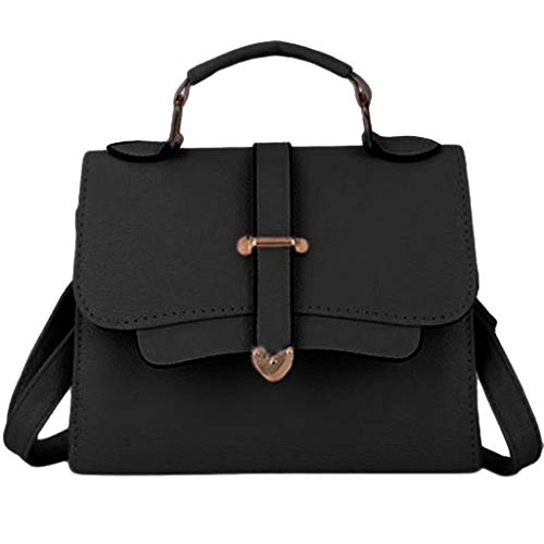 Preisvergleich Produktbild Frauen Umhängetasche Mini Handtasche Geldbörse Pu-Leder Schulter Diagonale Tasche Umhängetasche Vegan Handtasche Handytasche (Schwarz)