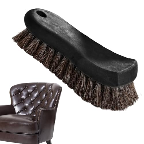Cepillo Pelo Caballo – Cerdas Largas Naturales Limpieza Cuero, Fregado Tapicería Interior Coche | Aplicador Multifunción Mantenimiento Habitáculo, Botas, Zapatillas