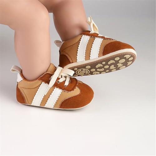 Image of HsdsBebe Baby Boys Girls Pu Leather Hard Bottom Walking Sneakers Toddler Rubber Sole First Walkers Infant Cartoon Slippers Crib Shoes
