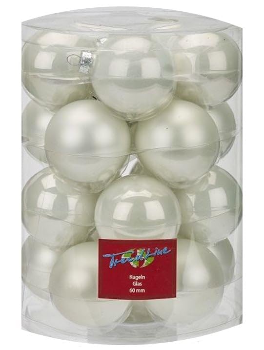 TrendLine Christbaumkugeln 20 Kugeln Ø 6 cm Glas Weiß...