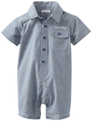 Calvin Klein Baby Boys' Chambray Romper