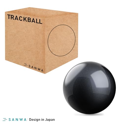 SANWA Trackball 44mm/1.73in, Replacement Ball GMAWBTTB138N/GMATB137, ELECOM DEFT/DEFT PRO, and Other Compatible Trackball Mouse, Glossy Black