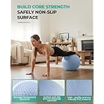 Gruper Yoga Ball, Extra Thick Exercise Ball for Workout Pregnancy Stability - 4 Sizes Anti Burst Balance Ball for Yoga, Pilates, Fitness, Birthing, Physical Therapy - Includes Pump - Image 3