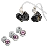 Linsoul KZ ZS10 PRO 2 In Ear Monitor IEM, auricolari cablati ibridi 1DD+4BA + Kiwi Ears Flex Earbud Tips, puntali di ricambio in silicone IEM, 3 paia, taglia S/M/L