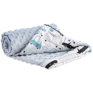 Medi Partners Kruipdeken 100% katoen 75×100 cm dubbelzijdig multifunctionele Minky knuffeldeken voor kinderwagen zacht…