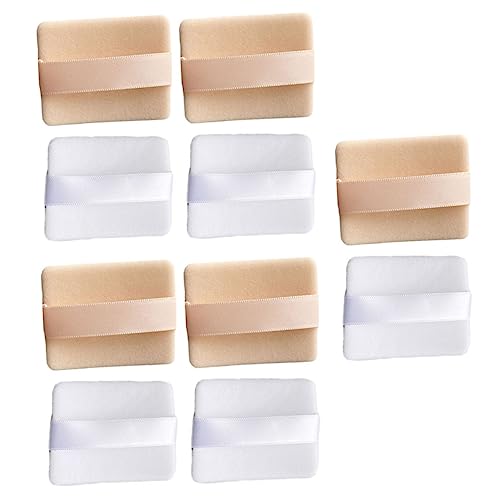WOFASHPURET 10pcs Powder Puff with Strap for Loose and Mineral Powder Washable Soft Synthetic Sponge for Even Application for Makeup