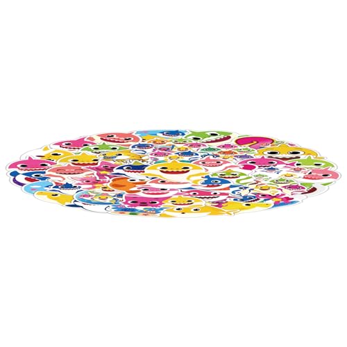 60 PCS Cartoon Shark Stickers Cute Vinyl Stickers for Laptop and ...
