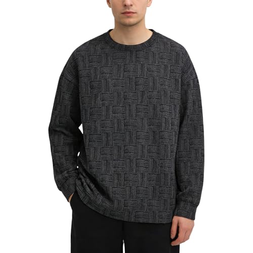 Sweat-shirt homme col rond pull decontracte manches longues coupe ample et confortable