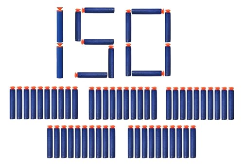 Image of VERAT Hollow Out Soft Foam Refill Darts for N-Strike Elite Series Blasters (Suction-Bullet-Blue, Pack of 150)