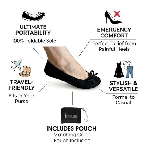 Image of Women's Foldable Ballet Flats - Portable Flat Shoes for Travel and Wedding that Fit in Your Purse