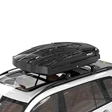 VUMALL Roof Cargo Box 15.5 Cubic Feet, Waterproof Hard-Shell Storage with Dual-Side Opening Design, Includes Straps & Spare Key for SUV Travel & Luggage Transport