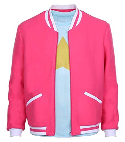 Haocoyee Steven Quartz Universe Steven Baseball Pullover Sweatshirt Velvet Jacket Pink Hoodie (Pink, M)