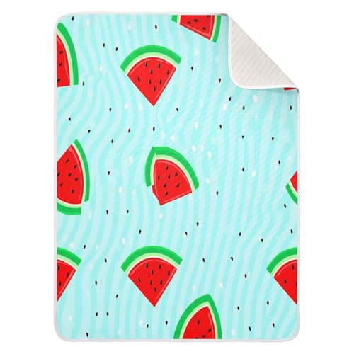 Burbuja Watermelon Slices Baby Blanket for Boys Girls, Nursery Soft Warm Swaddling Receiving Baby Blankets, 30x40 in Toddler Blanket