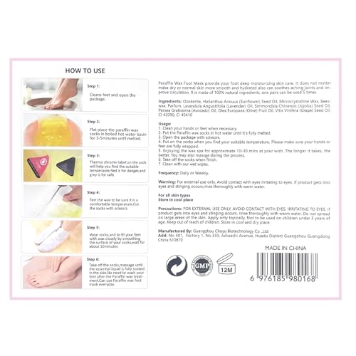 KmaxShip 10-Minute Paraffin Hand & Foot Treatments, Self Contained Paraffin Wax Gloves and Booties Set for Intensive Hydration At Home (Lavender)