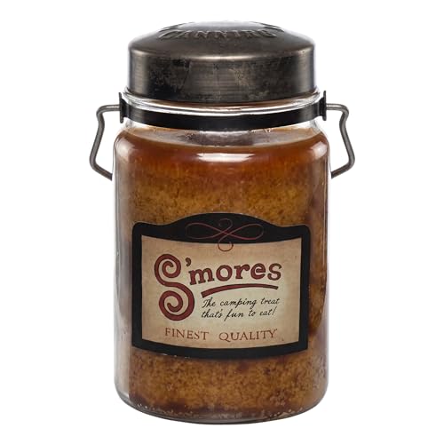McCall’s Candles | S’Mores | 26 oz Scented Candle | USA-Poured | Vintage Rustic Jar with Carrying Handle | Toasted Marshmallow, Chocolate & Graham Cracker Fragrance