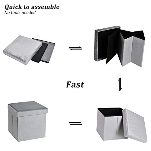 Slashome 13.8 Inches Storage Ottoman Cube thumb #1