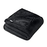 Bare Home Microplush Velvet Fleece Blanket - Twin/Twin Extra Long - Ultra-Soft - Luxurious Fuzzy Fleece Fur - Cozy Lightweight - Easy Care - All Season Premium Bed Blanket (Twin/Twin XL, Black)