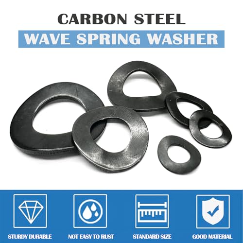 m8 metric wave spring washercarbon steel spring wave washer gasketwave spring washers with black oxidized finish for screw bolt100pcs