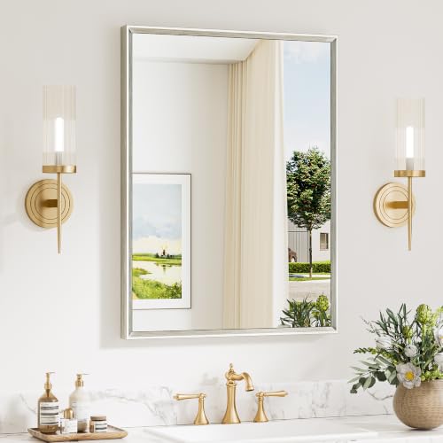 Keonjinn 24x32 Brushed Nickel Mirror