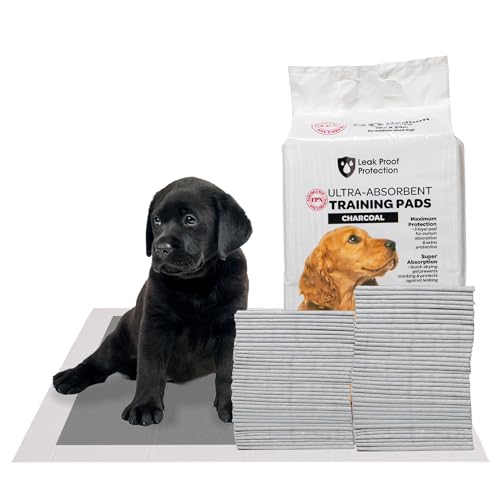 FPN Charcoal Puppy Pads 18"x24" | 50 Count | Odor-Control Super Absorbent 5-Layer Leak-Proof Disposable Pee Pads for Dogs, Cats & Rabbits – Ideal for All Pets