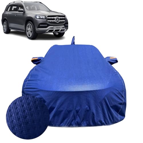 Image of Car Cover for Mercedes-Benz GLS 400 (2016-2023) | 100% Waterproof Cover with Reflective Mirror Pockets | Dustproof, Scratchproof, Heatproof GLS 400 Car Cover |Soft Cotton Lining| Blue
